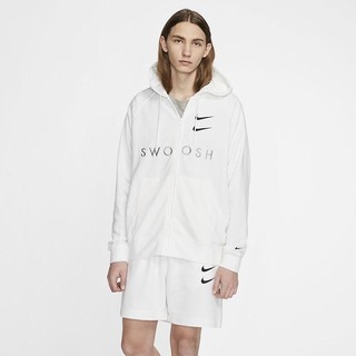 Hanorace Nike Sportswear Swoosh Full-Zip French Terry Barbati Albi Gri Negrii | NUZK-59207